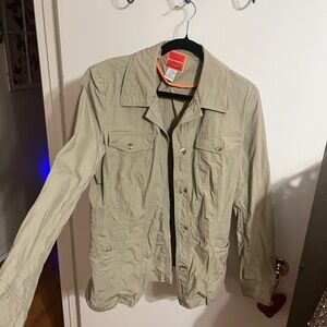 💜 Large Light Khaki Womens Utility Jacket